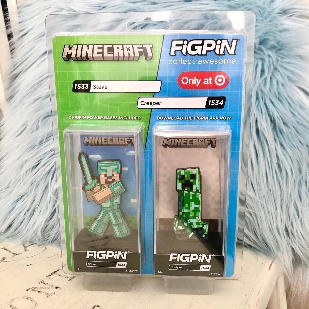 Minecraft, FiGPiN, Steve,‎ #1533, Creeper, #1534, Target Exclusive, NEW, SEALED